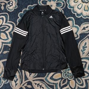 Adidas response black athletic lightweight running jacket womens small
